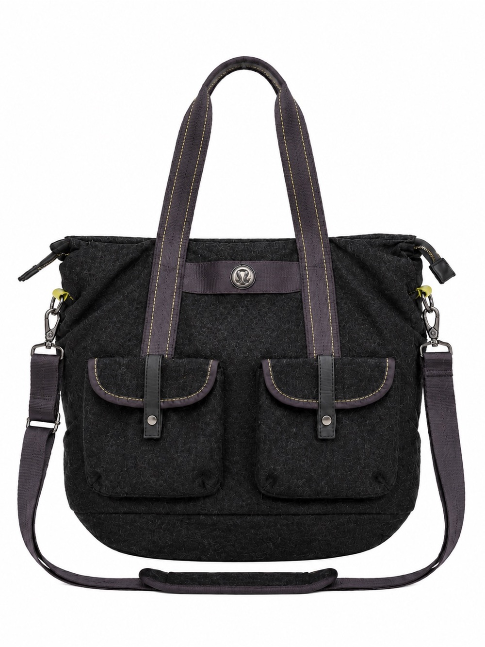 Lululemon Womenโs Vintage Yoga Gym Tote Bag Black Rare Y2K Crossbody Travel